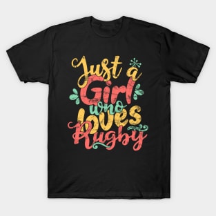 Just A Girl Who Loves Rugby Gift product T-Shirt